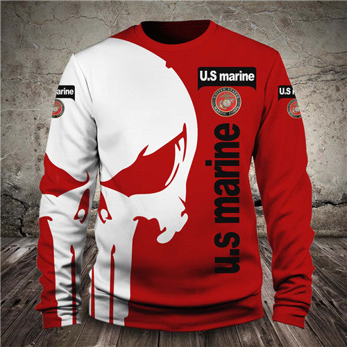 Men Women US America US Marineprint 3D Hoodies Funny policeman Sweatshirt Hooded Long Sleeve zipper Pullover skull tracksuit