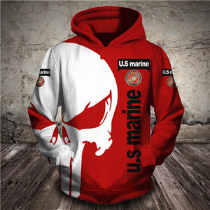 Men Women US America US Marineprint 3D Hoodies Funny policeman Sweatshirt Hooded Long Sleeve zipper Pullover skull tracksuit